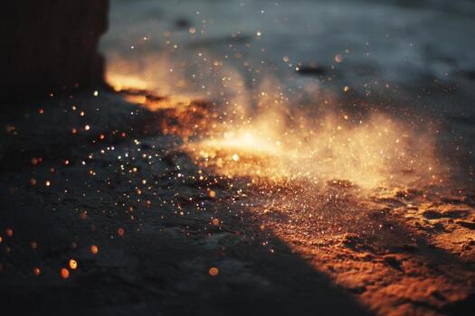A close up of sparks coming out of a metal object photo