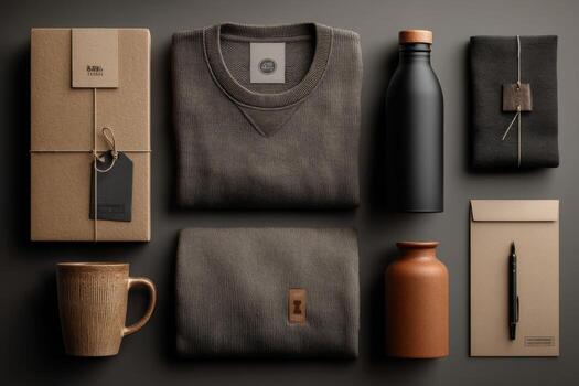 Branding mockup with various items photo