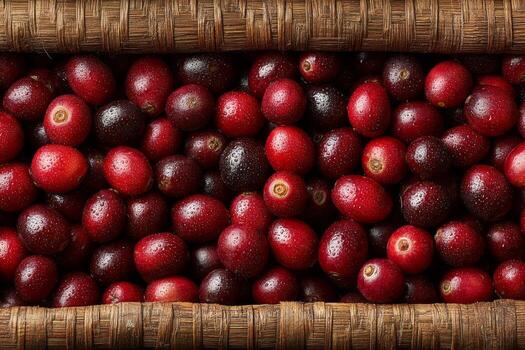 Cranberries in a basket photo