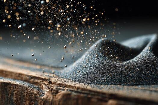 A close up of a sand being poured into a container photo