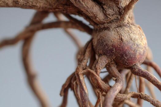 A close up of a root with its roots photo