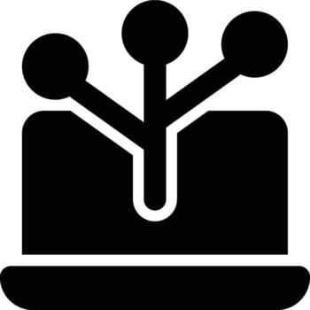 canalización, red, computadora glifo sólido icono vector