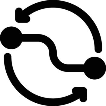 Routing Loop, Routing, Looping Glyph Solid Icon vector