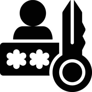 PAP, Password, Authentication Glyph Solid Icon vector