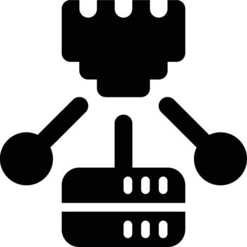 Spanning Port, Spanning Tree, Mirroring Port Glyph Solid Icon vector