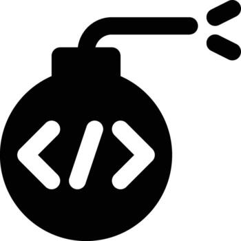 Logic Bomb, Attack, Code Glyph Solid Icon vector