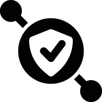 Black Core, End To End, Encryption Glyph Solid Icon vector