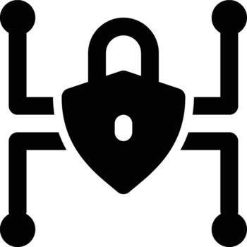 Central Node, Security Management, Security System Glyph Solid Icon vector