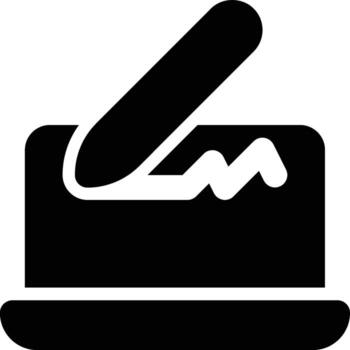 Digital Signature, Signature, Authenticity Glyph Solid Icon vector