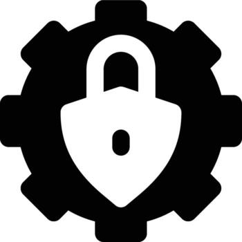 Configuration, Security, Setting Glyph Solid Icon vector