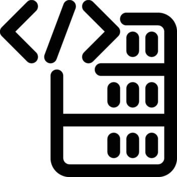 codificación, programación, código contorno icono vector