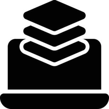 Layers, Application Layer, Interconnection Glyph Solid Icon vector