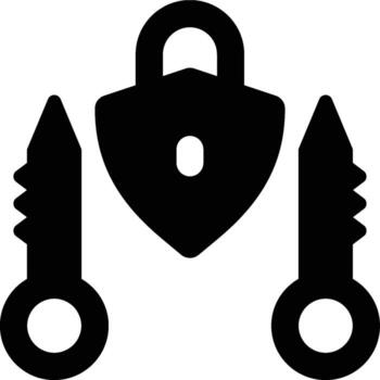 Asymmetric Key, Public Key, Encryption Glyph Solid Icon vector