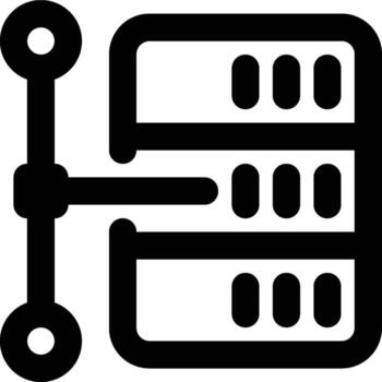 servidor, red, base de datos contorno icono vector