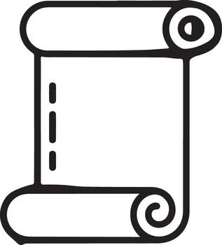 sencillo contorno dibujo de un arrollado arriba Desplazarse con blanco espacio para texto vector