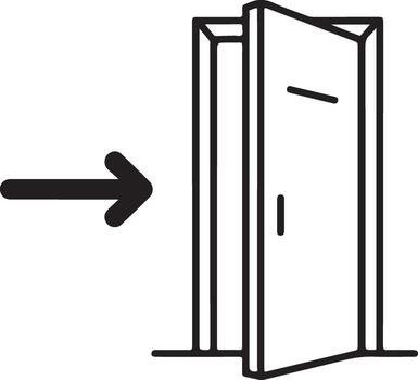 Arrow points to an open doorway suggesting entry or exit vector