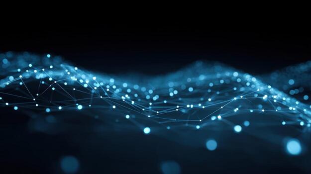 Abstract Network Mesh Visualizing Data Flow with Connected Dots and Lines in a Digital Space photo