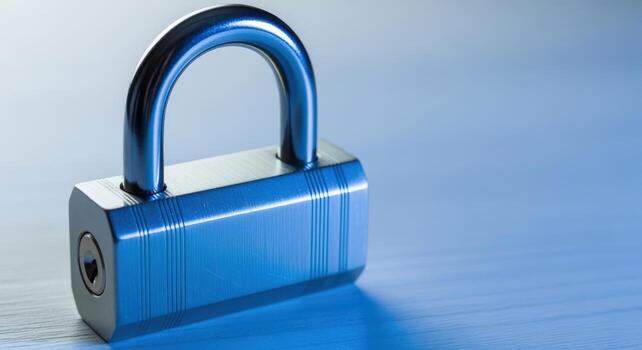 Padlock Security Close-up of a Silver Metal Lock Symbolizing Data Protection and Privacy Measures photo