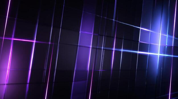 Abstract Glowing Lines and Shapes on a Dark Grid Background for Modern Tech and Design photo