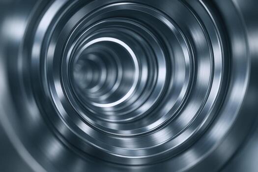 Abstract Metallic Tunnel Vision Concentric Rings and Industrial Design for Technology and Innovation Concepts photo