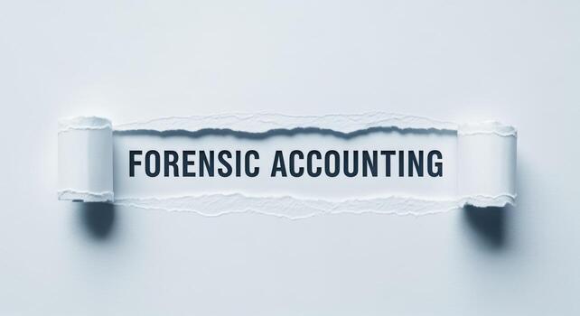 Forensic Accounting Revealed Torn Paper Concept for Financial Investigation and Fraud Detection in Business photo
