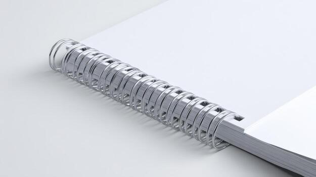 Close-Up of a Spiral Notebook with Blank Pages for Creative Ideas and Designs photo