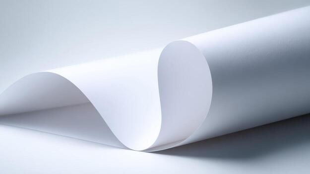 Abstract White Paper Sheet Waving with Soft Shadows - Modern Design and Clean Aesthetic photo