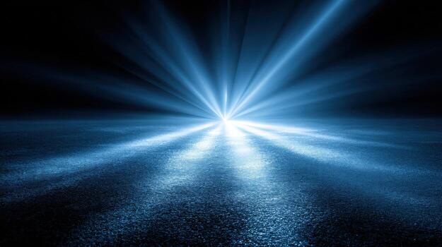 resumen azul destacar con piso reflexión, Perfecto para antecedentes, escaparates, y visual efectos composiciones foto