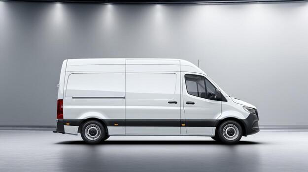 comercial camioneta para entrega y transporte servicios en un estudio configuración, lado ver foto