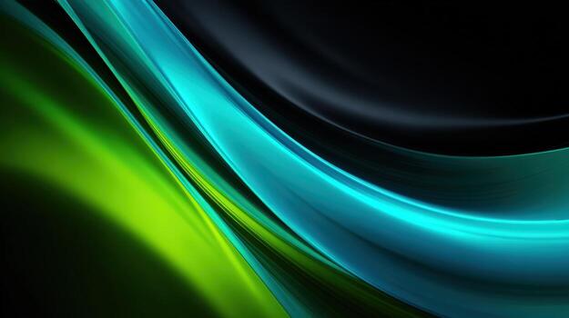 Abstract Background with Flowing Green and Blue Waves, Modern Design for Technology and Creative Projects photo