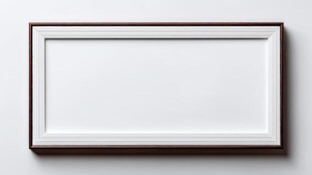 Horizontal Empty Frame Mockup White and Wood, Clean, Minimalist Design for Art, Photos, or Advertisements photo