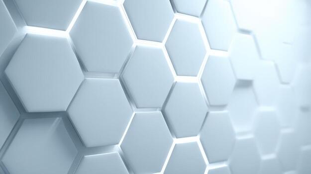 Abstract Hexagonal Background with White and Blue Tones, Modern Design Element, Technological Innovation photo