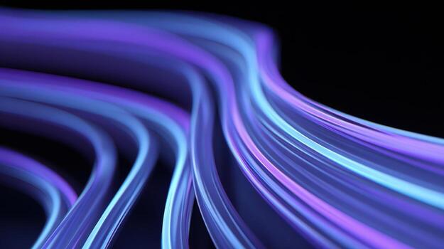 Abstract Flowing Lines of Light in Blue and Purple Tones on a Black Background photo