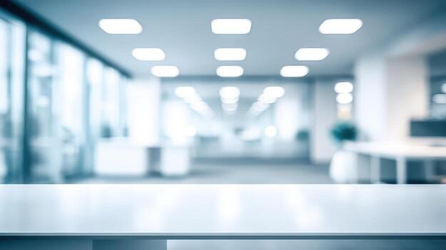 limpiar moderno oficina antecedentes con desenfocado interior vista, ideal para producto maquetas y presentaciones foto