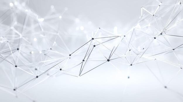 Modern Abstract Network Mesh with Connected Dots and Lines on a Clean White Background photo