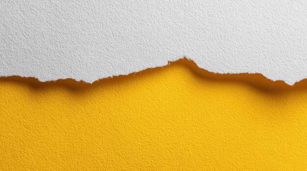 Torn Paper Texture Mockup with Yellow Surface Background Revealing - Perfect for Creative Projects and Design Elements photo