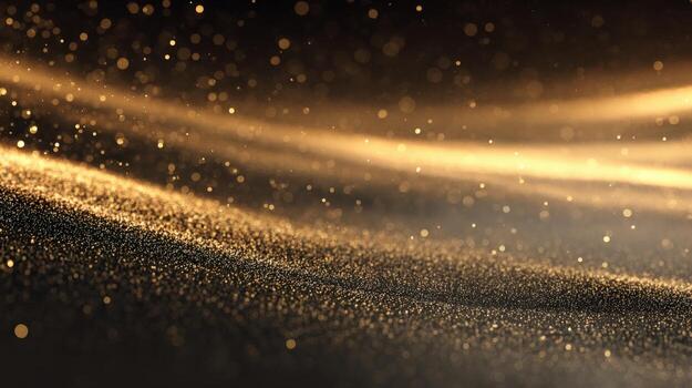Golden Glittering Particle Wave Background Elegant Abstract Design for Festive and Luxury Themes photo