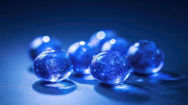 Abstract Blue Spheres in Dramatic Lighting Science, Technology, and Future Concepts Depicted photo