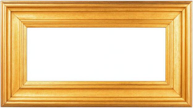 Elegant Gold Picture Frame with Rectangular Opening Ideal for Art, Photos, and Design Mockups photo