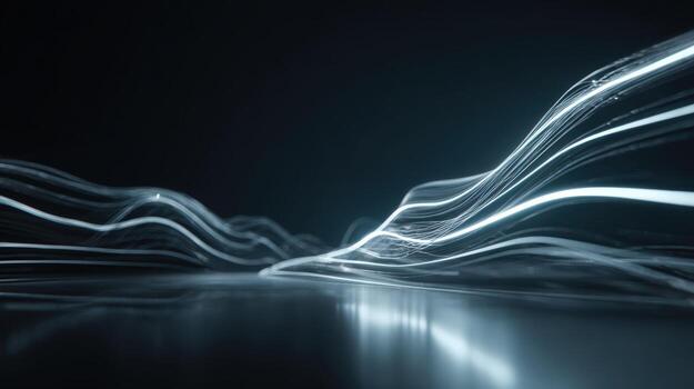 Abstract Glowing Lines Background Modern Futuristic Design with Smooth Curves and Reflections for Creative Projects photo