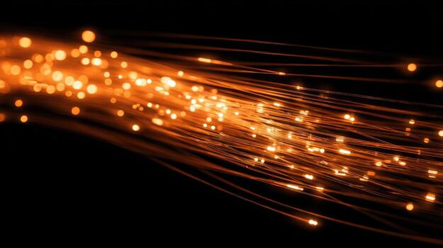 Fiber Optic Cables Transmitting Data, High Speed Internet Connection, Technology Innovation, Communication System Infrastructure photo