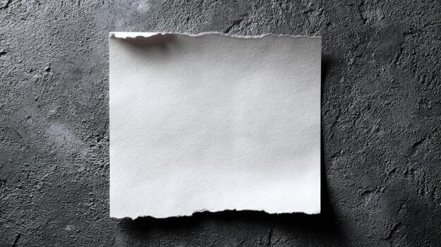 Torn White Paper on Dark Concrete Background Mockup for Text, Message, or Graphic Design photo