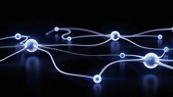 brillante resumen neural red con mínimo líneas en negro antecedentes video