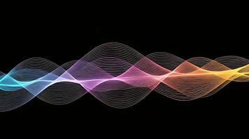 Glowing Wave Lines Flowing Smoothly on Black Background video