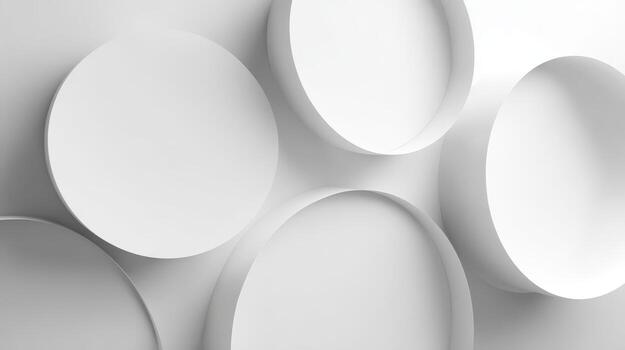 Abstract White Circles Background, Minimalist Design, Modern Art, Geometric Shapes, Clean Look, Round Elements photo