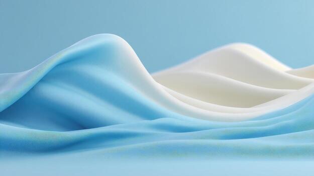 Abstract Soft Waves in Light Blue and White, Gentle Flowing Fabric, Minimalist Design photo