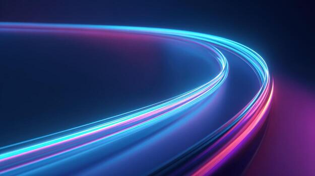 resumen neón ligero caminos en oscuro antecedentes - moderno tecnología y futurista diseño foto