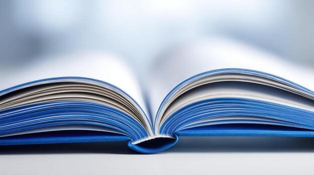 Open Book Close-Up with White Pages, Education and Knowledge Resource, Study Guide Material photo