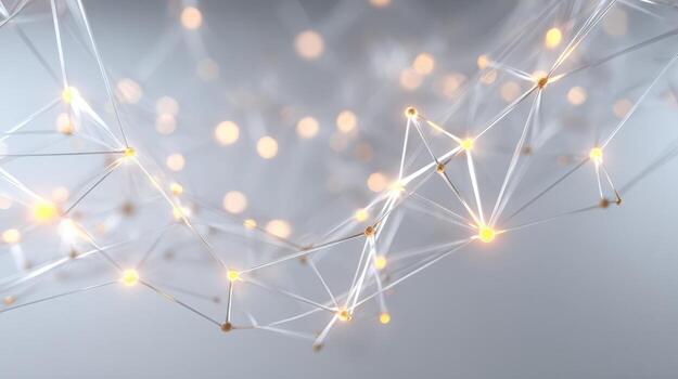 Abstract Network Connection with Glowing Nodes Modern Technology and Communication Background photo