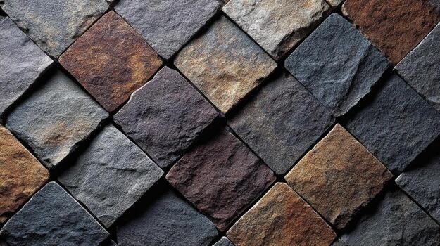 Abstract Square Stone Texture A Seamless Pattern of Earthy Tones for Modern Design photo